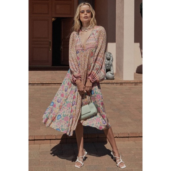 Spell and The Gypsy Collective Mossy Patchwork Garden Dress NWT! - Picture 6 of 7